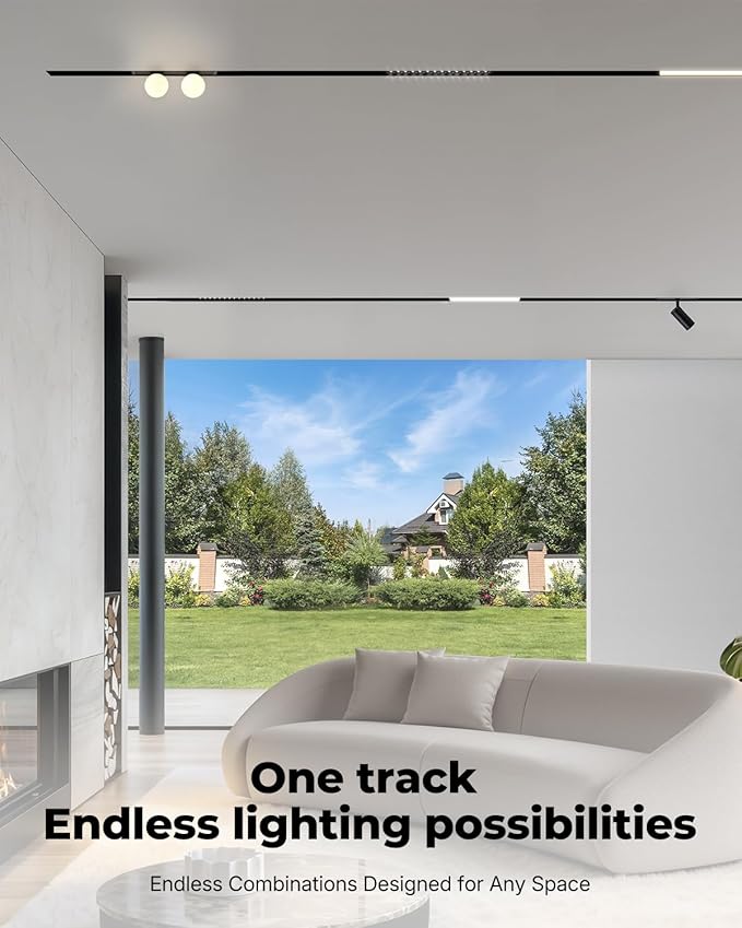 SCON 14W Adjustable CCT Linear LED Light Lamp Head 4-Pack, 24V Magnetic Track Head, 3000K-6000K for Recessed/Ceiling Track Lighting Systems, Track Lighting Fixture for Kitchen Living Room Office