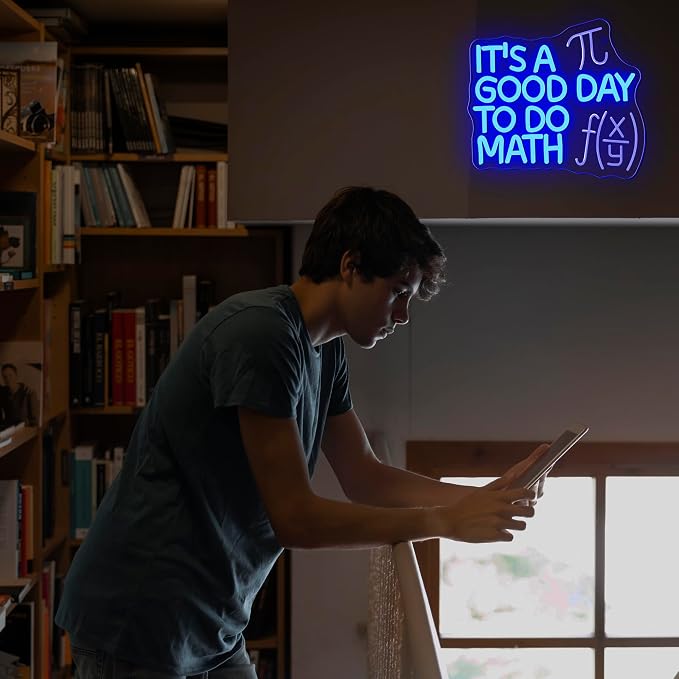 It's A Good Day To Do Math Neon Sign, Dimmable LED Math Classroom Decor Sign, Funny Math Decor Classroom Neon Light Art Classroom Welcome Sign Math Teacher Gift(11.8 * 10.6in)