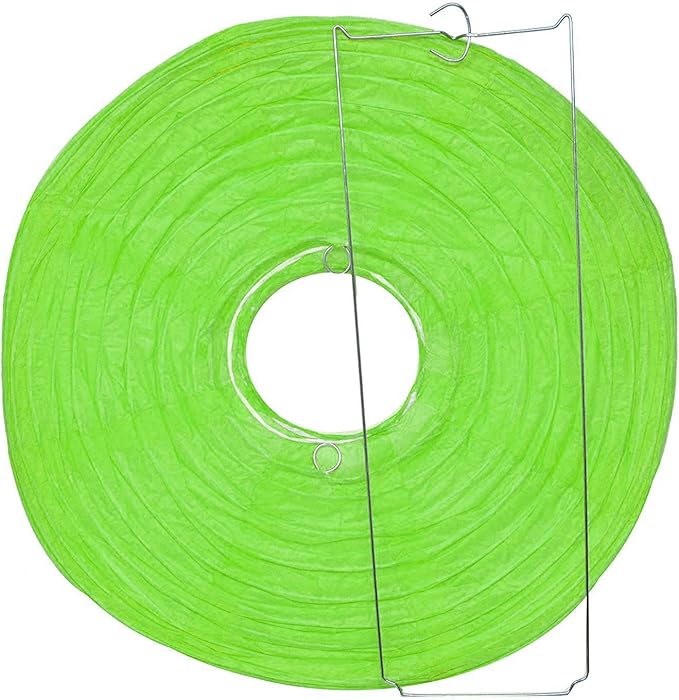 Mudra Crafts Green Paper Lanterns Wedding Party Decorations - 12 in 10 Round Hanging Ceiling Lanterns, 10 Pack, Decorative Lamp Shades