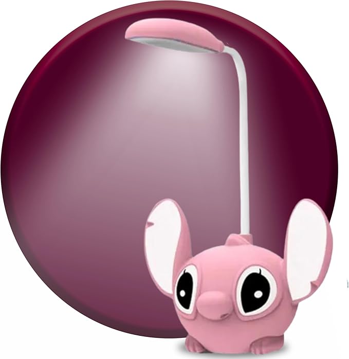 Pink Cartoon Kids Desk Lamp – Night Cartoon Figural Cute Table Lamp for Kids Bedroom Girls Night Light for Bedroom Room Decor Light Birthday Gifts