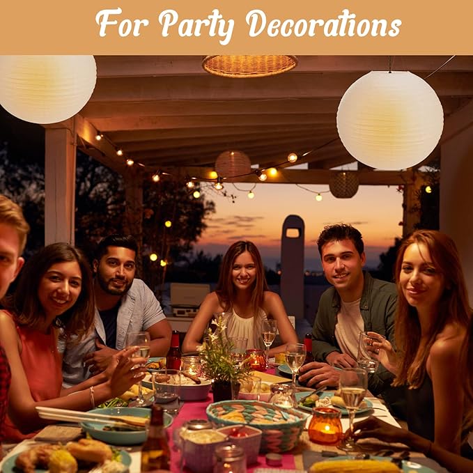 2 Pcs 30 Inch White Paper Lanterns Large Jumbo Round Lantern Lamp Hanging Ball Luminary for Wedding Party Bridal Shower Decoration Anniversary Birthday Classroom Home Ceiling Decorations