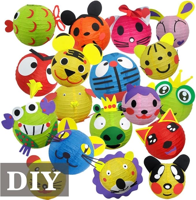 LURICO 16 Pcs Colorful Paper Lanterns (Multicolor,Size of 4”, 6”, 8”, 10”) - Chinese/Japanese Paper Hanging Decorations Ball Lanterns Lamps for Home Decor, Parties, and Weddings