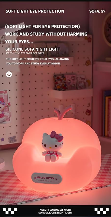Cute Melody Night Light, Cartoon dimmable sili Cone Children's Night Light, Long Battery Life, Rechargeable Melody Light, Toddler Night Light, Gift for Boys and Girls (Pink Melted)