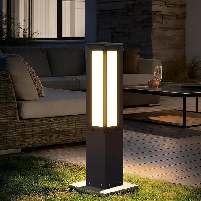 Outdoor Pathway Lights Wired, 31.5" Tall Landscape Path Lights, AC 100-240V Aluminum Bollard Light, IP65 Waterproof Driveway Light, 3000K LED Patio Pathway Lighting for Commercial Walkway Lawn