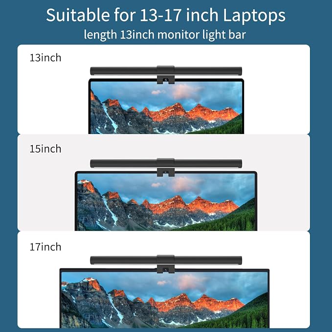 Monitor Light Bar,OOWOLF Screen Light Bar for Laptop,Keyboard light,CRI≥95 Desk Lamp for Eye-Caring,No Glare,Dual Light,Filter Blue-Light,3-Color Mode,Memory Dimming,Computer Lamp for Desk/Office/Home