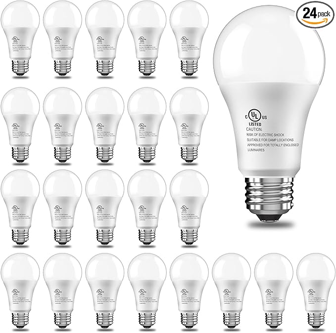 24 Pack LED Light Bulbs 100 Watt Equivalent, A19 15W 5000K Daylight White, 1500 Lumens Super Bright White Light, E26 Standard No Flicker Energy Saving Lamp Bulb for Home, Bedroom, Office, Non-Dimmable