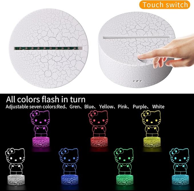 Cartoon Night Light,Cute Night Light, Anime Charater 7 Color Change Decor Lamps,Gifts for Christmas Birthday