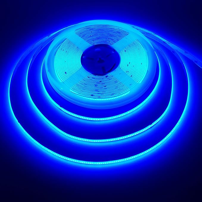 32.8ft/10M 24V COB Blue LED Strip Light 3840LEDs Uniform Glow Dotless IP20 Not Waterproof Flexible LED Tape Lights for DIY Cabinet Bedroom Kitchen Home Decor(No Power Supply)