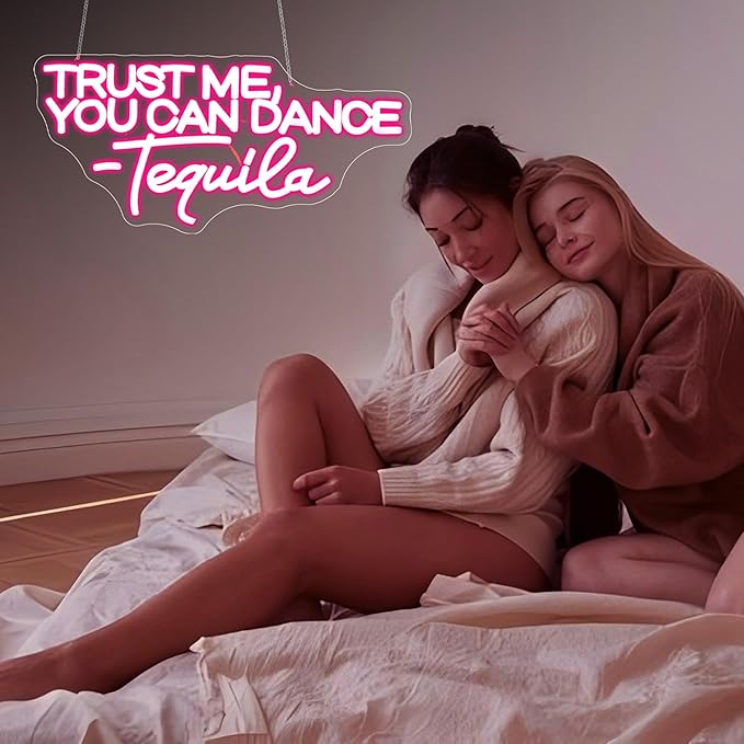 You Can Dance Neon Sign, JGHTURIE Trust Me Neon Signs for Wall Decor Pink LED Light up Girls Room Party Club Preppy Decoration USB Powered