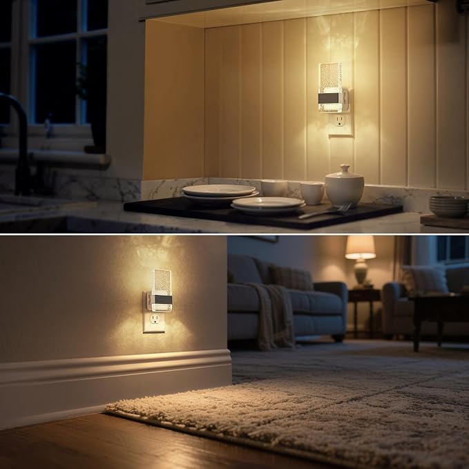 LED Night Lights Plug into Wall, 0-100LM Dimmable Nightlight | Bubble Decorative Night Light, Dusk to Dawn Sensor, Wall Sconce-Style Design Nightlights for Bathroom, Hallway, Gift