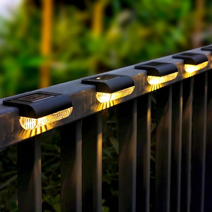 Mancra Solar Step Lights Outdoor, Solar Deck Lights Waterproof Outdoor Lighting for Patio Fence Stairs Post Railing Yard and Garden (Warm White, 16 Pack)