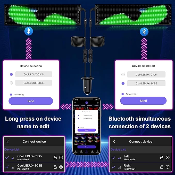 2Pcs LED Eyes for Truck Windshield | Programmable Devil Eyes Light for Cars | Bluetooth APP Control | Can Edit Text/Graffiti/Animations