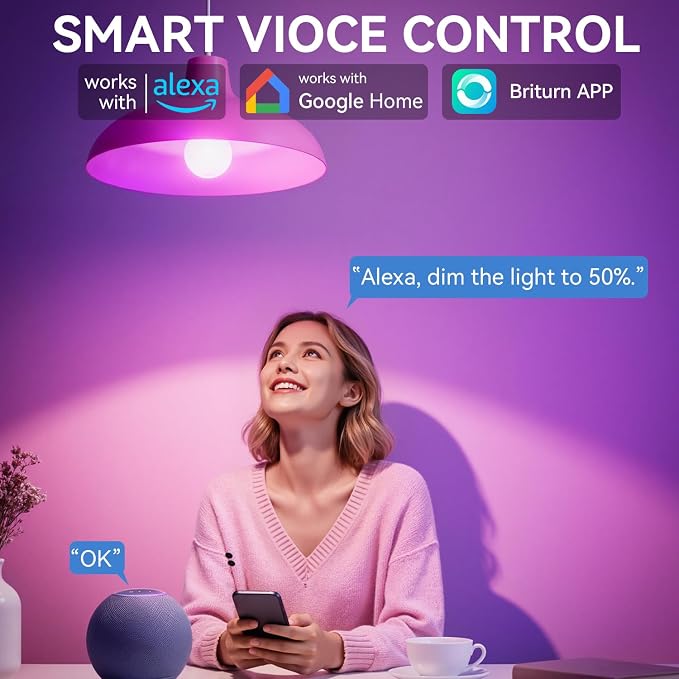 Auxmir A19 Smart Light Bulbs with Remote, RGB+CCT Color LED Bulbs, 2-Pack | E26, 9W 800LM 60W equivalent, works with Alexa and Google Assistant, Bluetooth, 2700K-6500K, music sync, no hub required