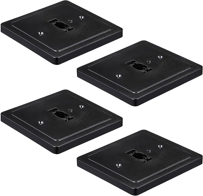 LEONLITE H Track Monopoint Canopy, Convert Track Fixtures and Pendants into Monopoints, ETL Listed, Flame Retardant Material, 120V, for H Type Track Lighting System, Black, Pack of 4