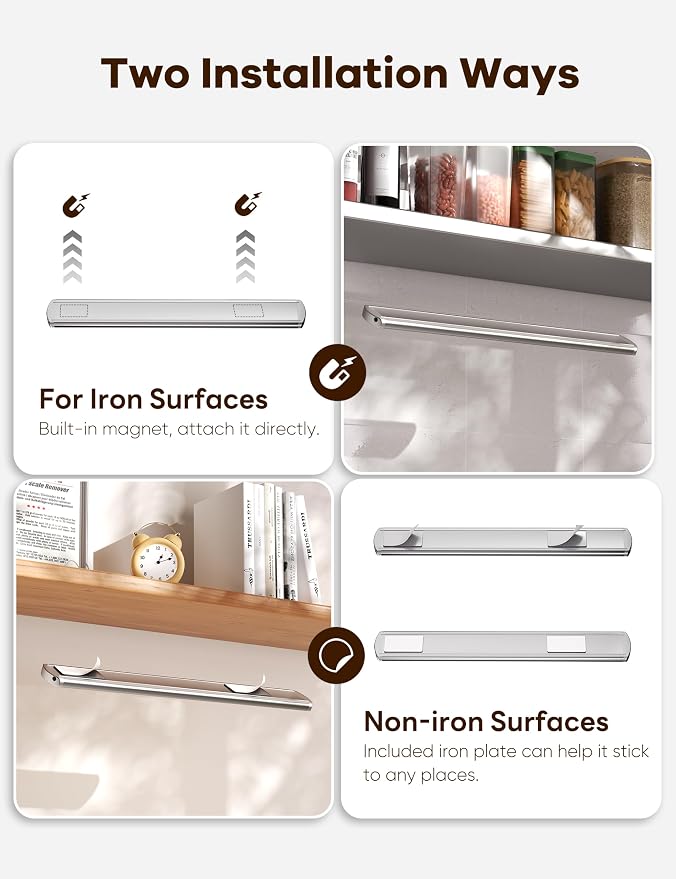 Joyzy 2 Pack Dimmable Motion Sensor Under Cabinet Lights | Closet Light LED, Rechargeable Battery Operated, Motion Sensor Light Indoor, Magnetic Dimmable