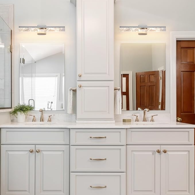 AIJIASI Brushed Nickel Vanity Light for Bathroom - 24 Inch Bathroom Lighting Fixtures Over Mirror 18W 3000K LED Vanity Lights Bar Modern Vanity Light Wall Mount