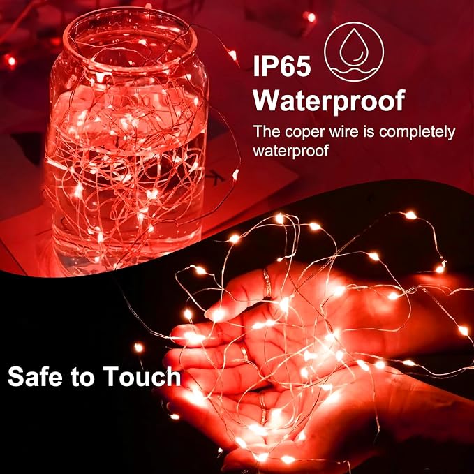 8 Pack Fairy Lights Battery Operated, 7ft 20 LED 3 Modes Speed Twinkle Mini String Lights Waterproof Silver Wire Firefly Starry Lights for Mason Jars Wedding Party Christmas Decorations