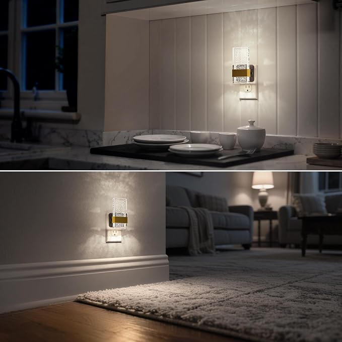 LED Night Lights Plug into Wall, 0-100LM Dimmable Nightlight | Bubble Decorative Night Light, Dusk to Dawn Sensor, Wall Sconce-Style Design Nightlights for Bathroom, Hallway, 5000K