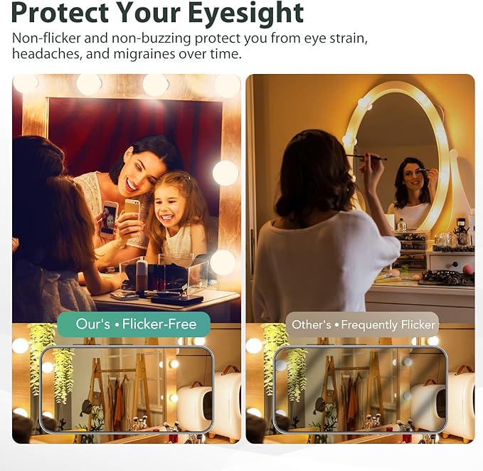 LED Vanity Light Bulbs, 60W Equivalent, Bathroom Light Bulbs 2700K Soft White, 800 Lumens, G25 Globe Bulb for Makeup Mirror, Round Shape, 7W, 120V, Non-Dimmable, 6 Pack