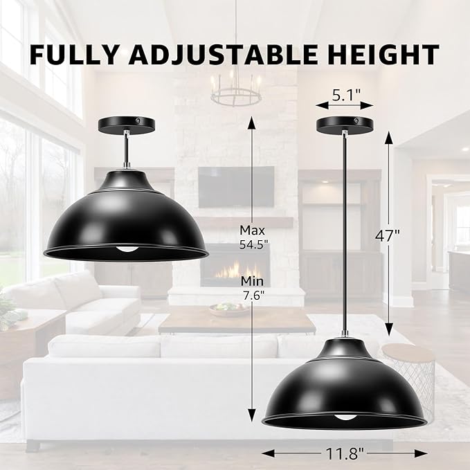 Black Pendant Lights Kitchen Island,Hanging Pendant Light Fixtures,Kitchen Pendant Lighting Over Island
