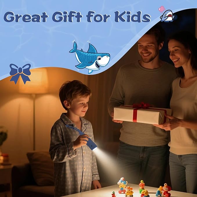Kids Silicone Flashlight, Dimmable Flashlight for Toddlers Kids Boys Girls, Rechargeable Hanging Night Light for Camping, Night Walks and Home Use, Fun Animal Themed Portable Torch