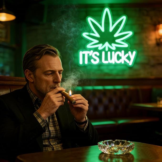 Leaf Weed Neon Sign Dimmable LED Green Neon Light for Wall Decor | USB Powered Green Leaf Neon Light for Man Cave Bedroom Game Room Bar Club Party Hotel Restaurant Christmas Gift Decor
