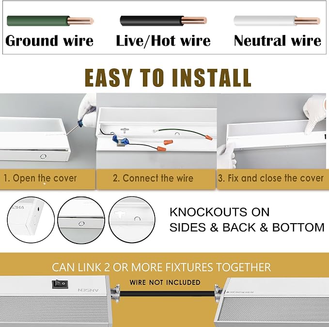 2Packs of Under Cabinet Lighting Hardwired, 30in 20W 1150LM Dimmable Led Light for Kitchen/Closet, CRI 92+, R9 90+, 5 Color Temperature, 2700K-5000K(Warm White, Cool White, Daylight)