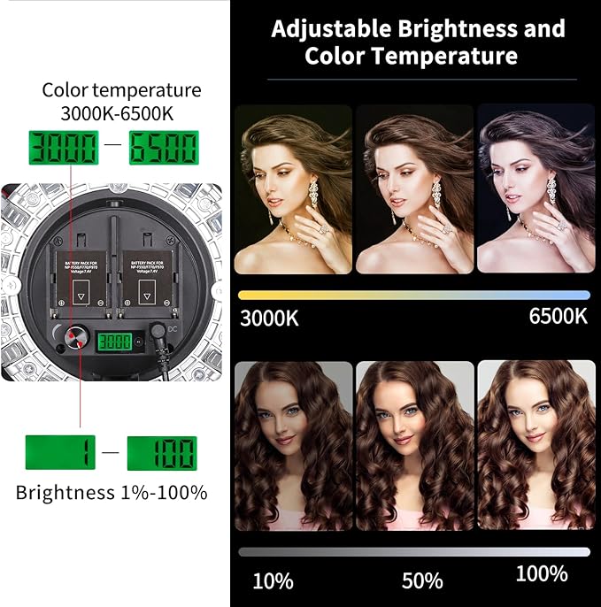 21in/55cm 60W Handheld LED Softbox Light with Rechargeable Battery/Grid/Light Stand, Dimmable Color Temperature for Studio Outdoor Portrait Products Photography Live Streaming Video Recording