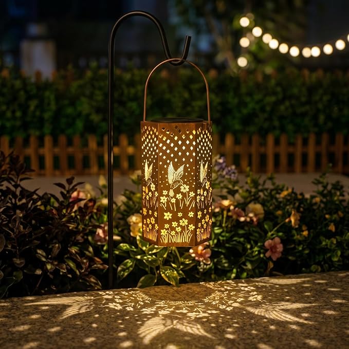 Eandisom Birthday Gifts for Women Solar Lanterns Outdoor Waterproof | Hummingbird Hanging Solar Lights Outside for Yard, Patio, Garden Decor, Mothers Day Gifts for Mom Grandma