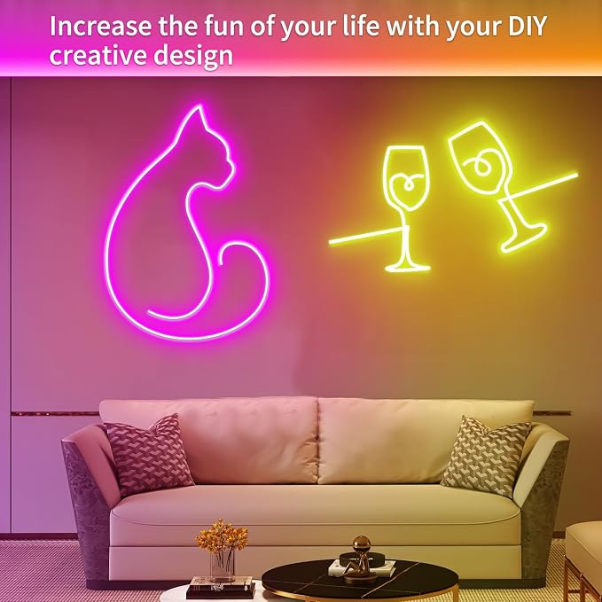 segrass 50ft Led Neon Rope Lights,Control with App/Remote,Flexible Led Rope Lights IP67 Outdoor RGB Neon Lights Waterproof,Music Sync Color Changing, led Lights for Bedroom Indoor