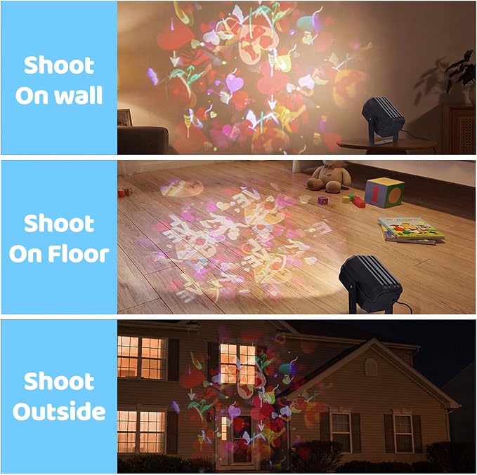 Love Heart Projector Light - 270° Adjustable Night Light Projects Love and Angels, Bedroom Decor for Kids, Ideal Birthday Gift for Boys and Girls