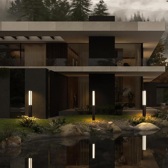 Landscape Path Light, 71" Modern Outdoor LED Luxury Bollard Lighting with IP54 Waterproof for Lawn Courtyard Driveway Pathway Decoration