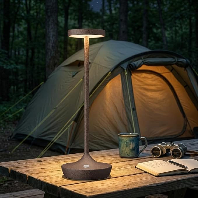 2 Pack Cordless Table Lamps, Rechargeable 6000mAh, 72H Runtime, Waterproof | Stepless Touch Dimming with 3 Color Modes & Memory Function for the Perfect Ambiance at Home, Restaurants & Patios (Rust)