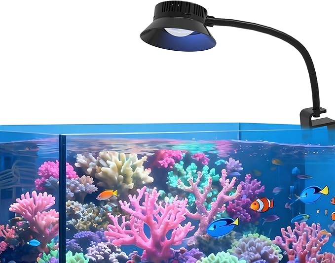 30 Watts Aquarium Reef Light, Dimmable Timing Full Spectrum Marine Fish Tank Light Saltwater Nano Tank Reef Light for Coral