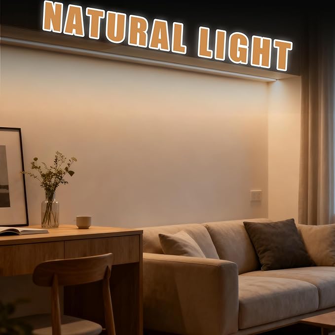 RadiantFlux 4000K 10Ft LED Strip Lights, Natural Daylight LED Tape for Indoor, Dimmable Flexible Super Bright Lighting for Living Room, Kitchen & Vanity Mirror