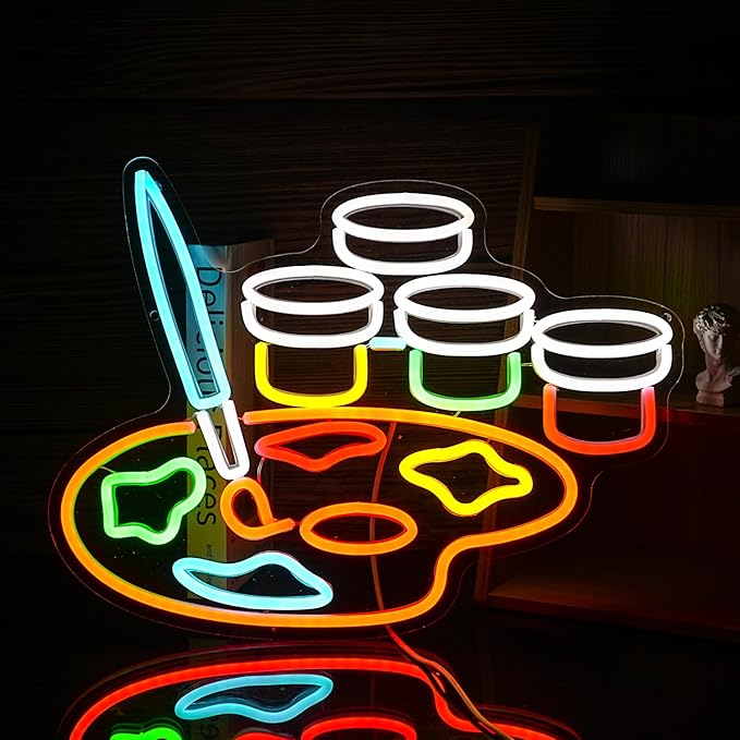 Neon Sign Dimmable Painting Disc Neon Light Signs for Wall Decor USB Powered Draw LED Light Up Sign for Studio Painting Classroom Art Wall Decoration (Multicolored)
