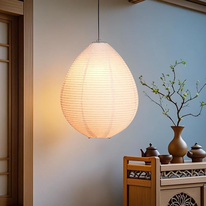 2CS Paper Lantern Light White Hanging Paper Lamp Shade 20 inch Chinese Japanese Lanterns Hanging Lantern Pendent Lantern Shade Interior Decoration