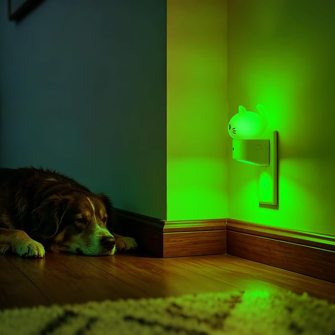 Night Light for Kids,3D Cute Cat Kids Night Light,Light Sensor | Dusk to Dawn Sensor,RGB+Soft White 3000K Plug in Night Light for Kids Room Decor,Birthday Gift,Nightlight for Kids