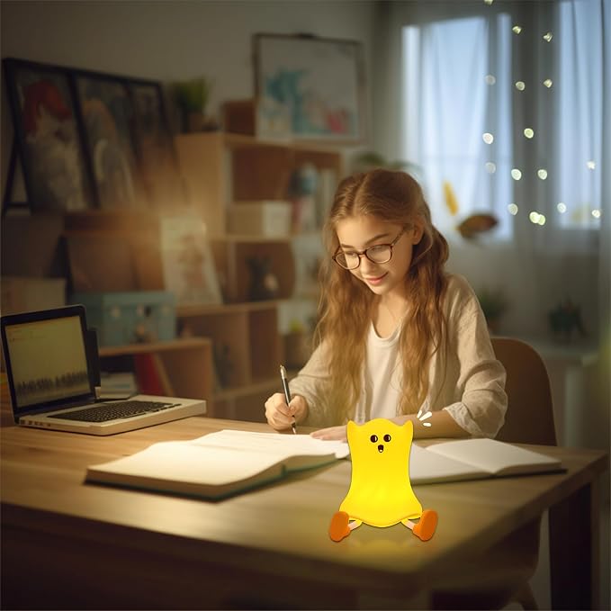 Eelexa Night Lights for Kids: Cute Lamp Rechargeable Toddler Baby Night Light with Timer, Adjustable Brightness, Ideal Holiday Season Gift Choice Halloween Home Decors (Silicone Ghost Lamp)