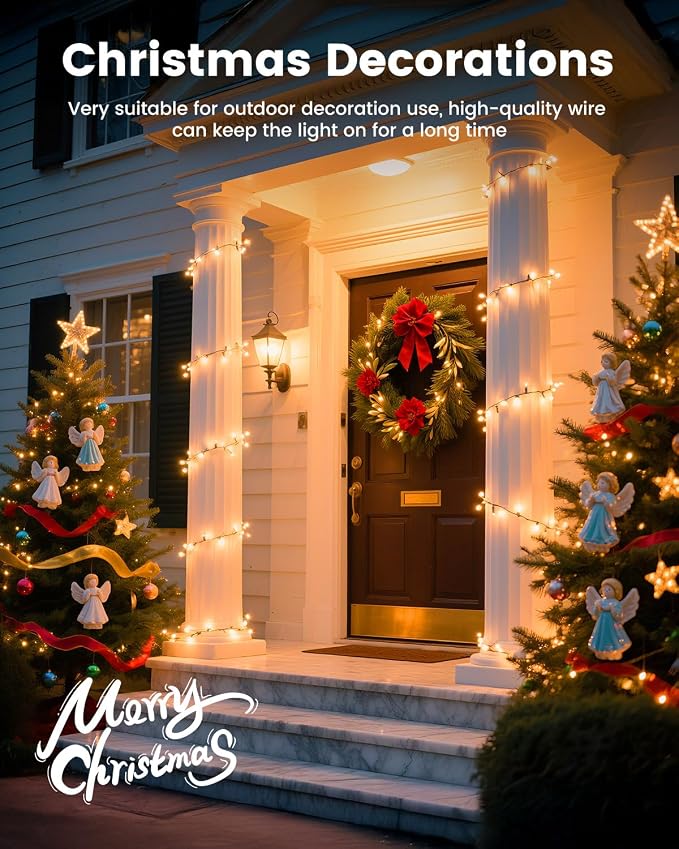 Minetom 100 Count 20 Feet Christmas String Lights, Incandescent Bulb Mini Lights for Outdoor Indoor Xmas Tree Birthday Wedding Party Festival Christmas Decorations Decor