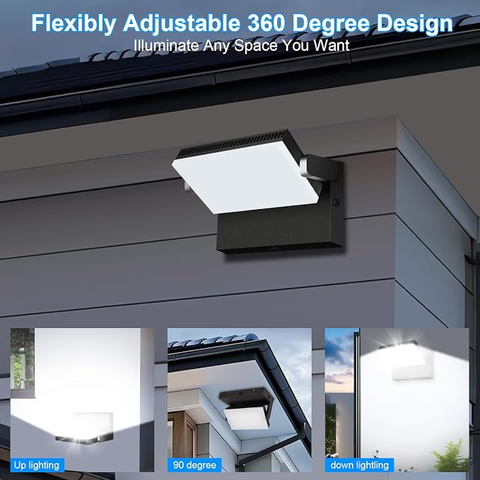 18000LM Modern Security Flood Light, 360° Rotatable Areas Lighting | 4Pack, 18000LM, IP65 Waterproof, Switch Control, 85-277V Wall Mount Commercial Wall Pack for Warehouse, Building