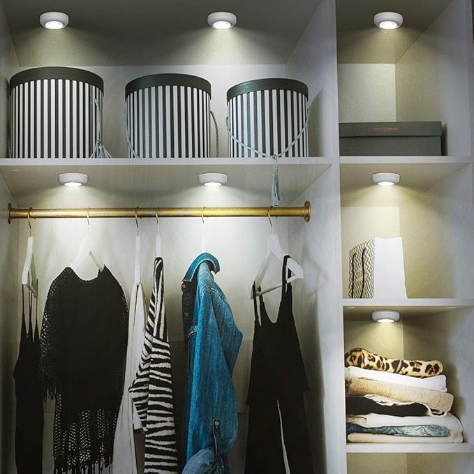 Tap Light Push Lights, 84-Pack Small Bright LED Puck Light Touch Night Lights Battery Operated Stick on Light for Closet Kitchen Cabinet Classroom DIY Letter Lights Holiday Party Decorations