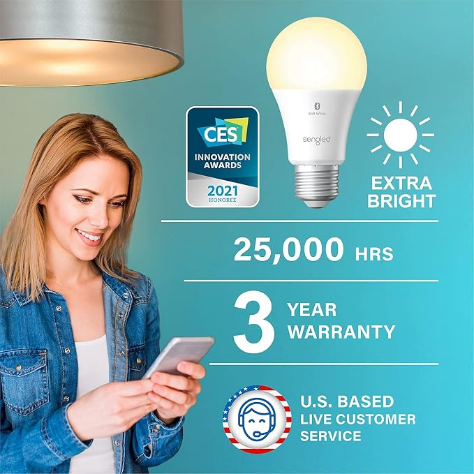 Sengled Alexa Light Bulbs 100W Equivalent, Smart Light Bulbs 1500 LM Bluetooth Mesh, Smart Bulbs That Work with Alexa Only, High Brightness, Soft White A19 2700K Dimmable Bulb, No Hub Required, 2 Pack