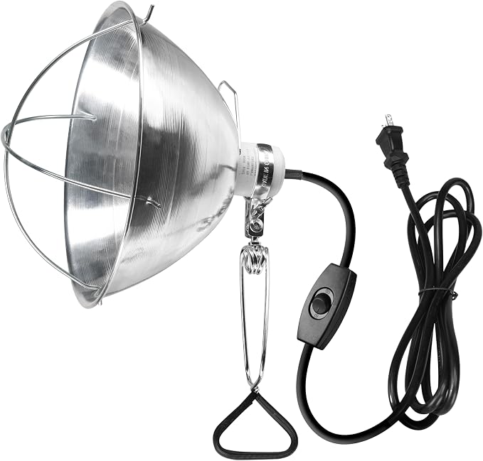 Simple Deluxe Clamp Lamp Light Socket with 10.5 Inch Aluminum Reflector and Bulb Guard, Suit for Max 250 Watt Lamp (No Bulb Included) with 18/2-Gauge 6 Feet Cord, 1-Pack