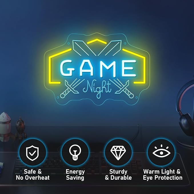 Game Neon Sign for Game Room Gamer Neon Sign for Wall Decor Gaming LED Neon Light for Bedroom Man Cave Ideal Birthday Christmas Gifts for Boys