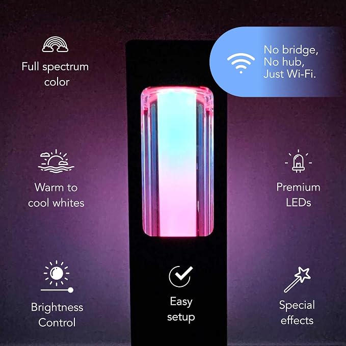 LIFX Smart Outdoor Path Lights - Wi-Fi RGBW - Matter Certified 12V- Square | Wifi 2.4GHz - Compatible with Alexa, Google, Apple Homekit, Needs 15V low-voltage transformer, for landscape pathway lighting