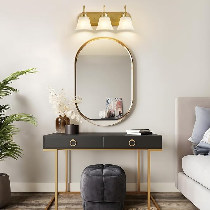 Bathroom Light Fixtures Over Mirror - 3 Light Bathroom Vintage Lighting Fixtures Wall Lamp Easy Install Vanity Lights Not Included Bulb Apply for Mirror Living Room Cabinet Bedroom