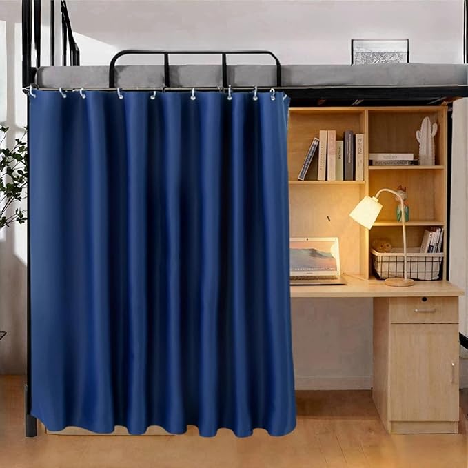 Gxi Navy Blackout Bottom Bunk Bed Curtain Single Bed Shading Decor | Privacy Canopy Loft Under Dormitory Bed Curtain,1PC