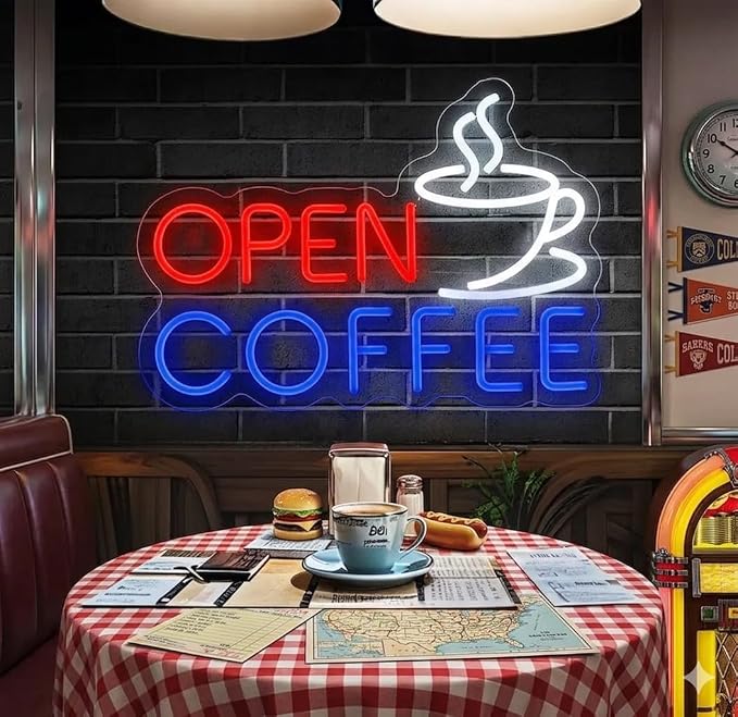 Custom Business Neon Sign, Personalized LED Neon Light for Commercial Use, UV Printed Logo Sign Customizable, Light Up Name Sign for Salon Bar Coffee Shop Clubs (Any Words/Logos)