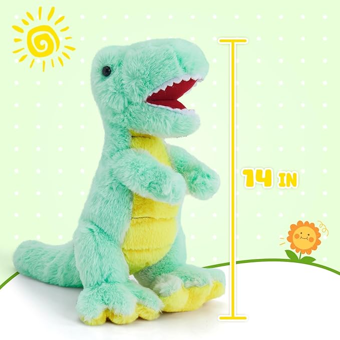 Glow Guards Light up T-Rex Dinosaur Stuffed Animal,Soft Dinosaur Plush Toy with LED Night Lights Glow in the Dark,Birthday Children's Day Gifts for Toddler Kids,14''